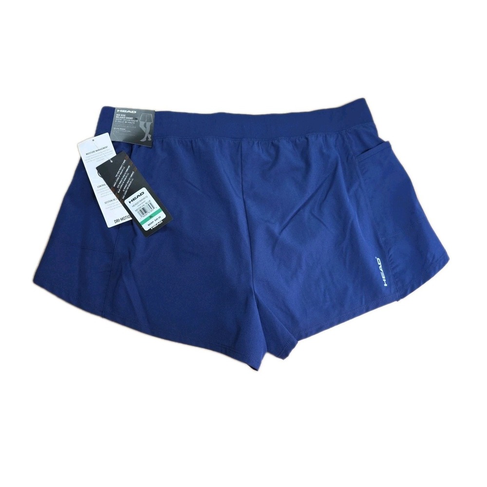 Head Womens X-Large Vigor Shorts Medieval Blue Tennis Ball Pocket Dri-Motion NWT